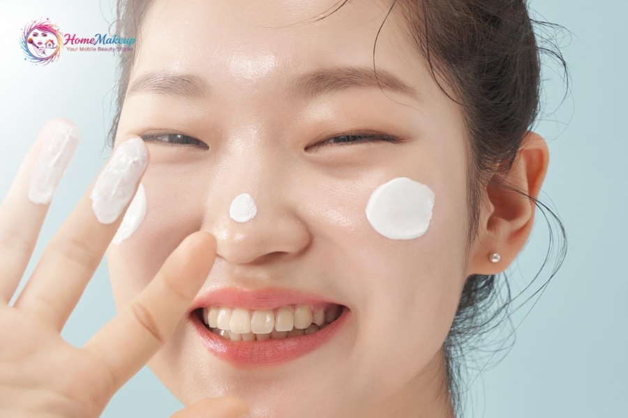 Hướng Dẫn Layout Makeup Tone Cam Đất Cực Xinh Tại Nhà 3 Su Dung Kem Chong Nang