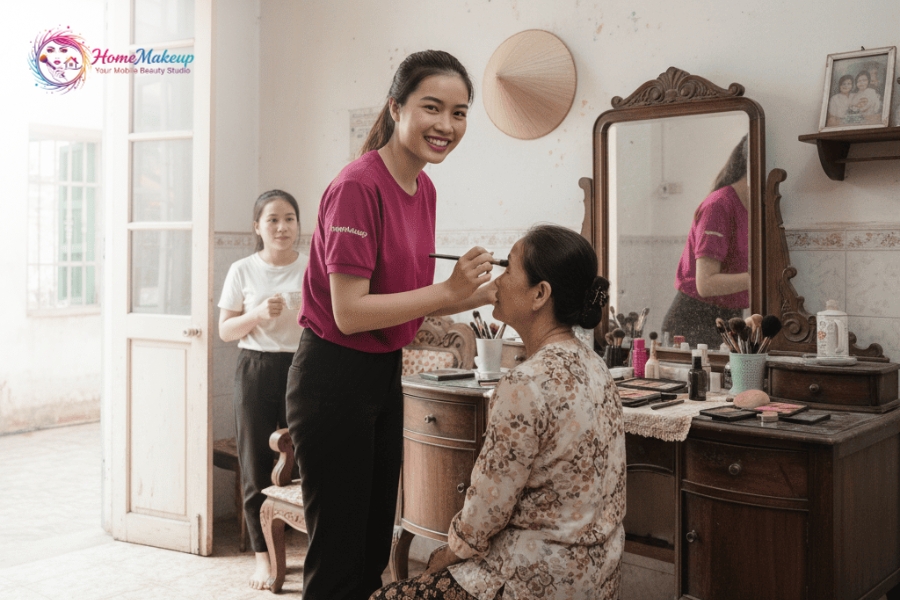 Kiểu Trang Điểm Cho Mẹ Cô Dâu Trẻ Trung Sang Trọng 5 Thue Dich Vu Trang Diem Tai Nha Chuyen Nghiep