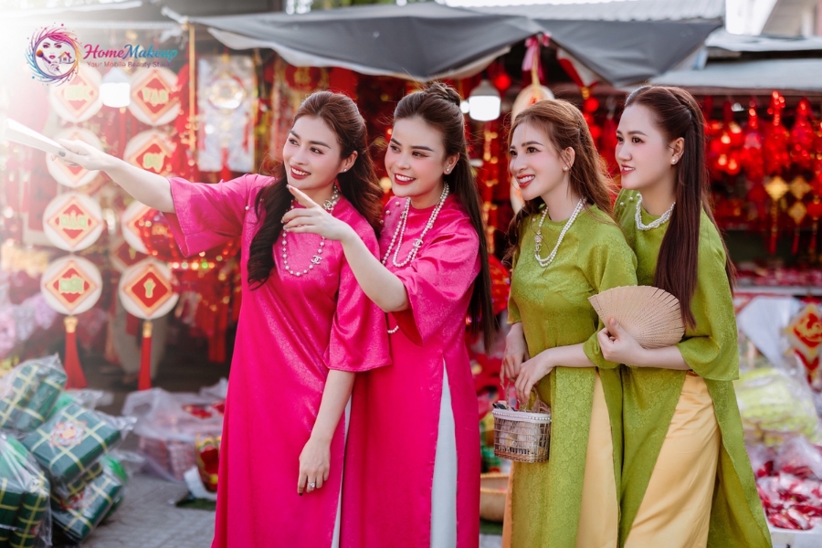 Phong Cách Trang Điểm Áo Dài Giúp Nàng Luôn Tỏa Sáng 5 Trang Diem Mac Ao Dai Di Choi Tet Le Hoi